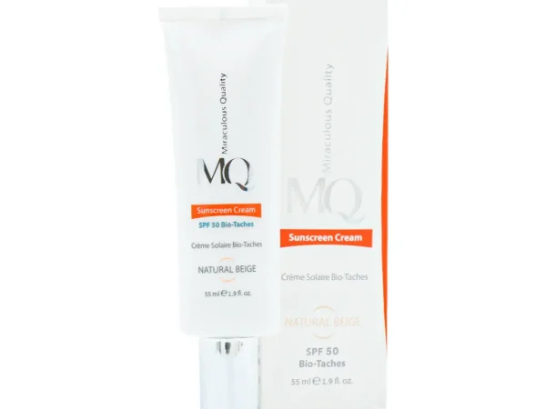کرم ضد آفتاب روشن کننده بایوتچ SPF50 رنگ بژ طبیعی ام کیو (55 میلی لیتری)