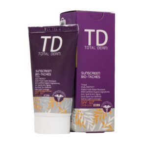 کرم ضد آفتاب رنگ بژ متوسط مناسب پوست لک دار SPF50 توتال درم (50 میلی لیتری)