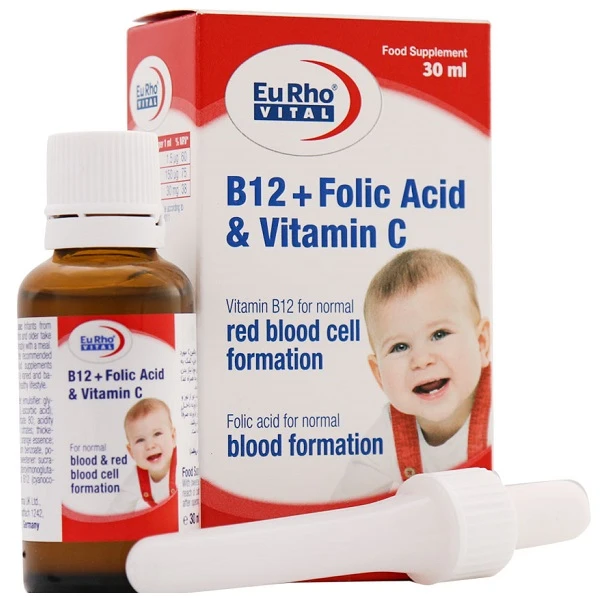 jeaHZm3ZWRF8S95RHbuCMFEaNf0AAaeenjy56IZAAsJ7PC1fBTVQJqI0i2m2W8kp قطره ویتامین ب12 + فولیک اسید( یورو ویتال ) 30میلیلیتر - تصویر 1