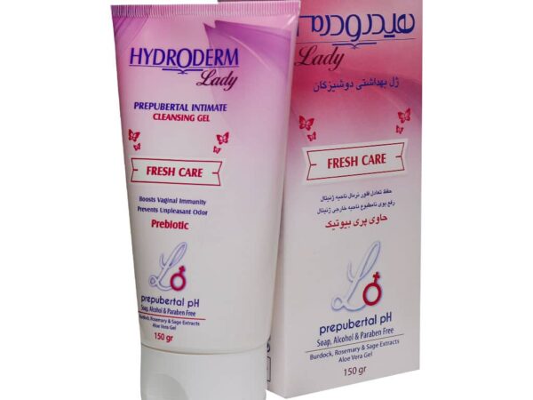 ژل بهداشتی دوشیزگان هیدرودرم حاوی پری بیوتیک (150 گرمی)