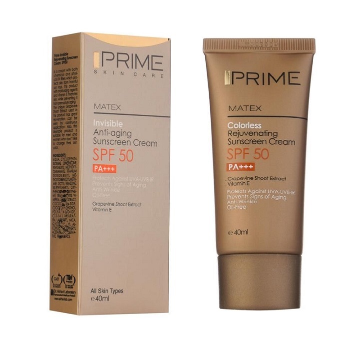 کرم-ضد-آفتاب-جوان-کننده-پرایم کرم ضد آفتاب SPF50 جوان کننده بی رنگ پرایم (40میلی لیتر) - Image 1