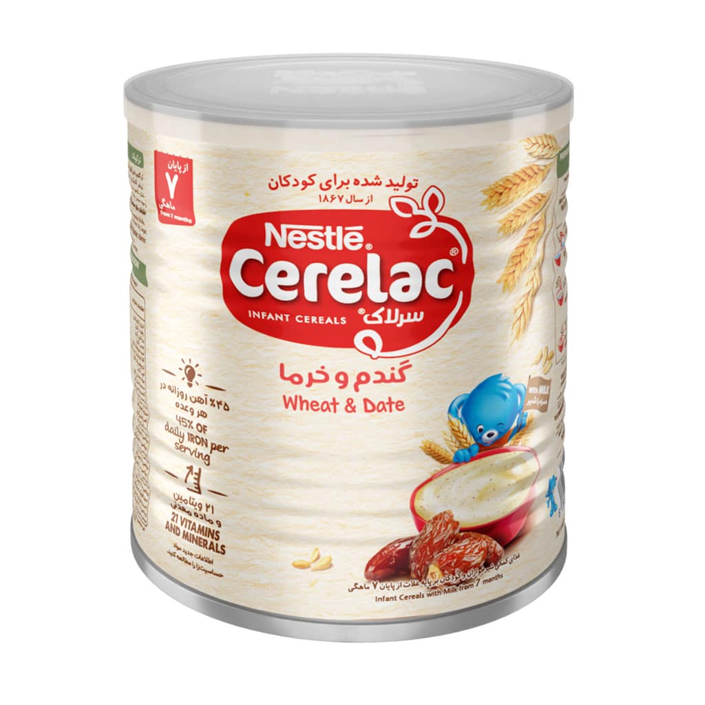 سرلاک گندم و خرما به همراه شیر نستل سرلاک گندم و خرما با شیر 7 ماهگی نستله (400 گرم) - Image 1