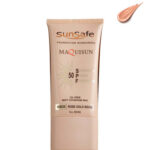 ضد آفتاب کرم پودری و پرایمری SPF50 بژ رزگلد NW20 سان سیف (40 گرم)