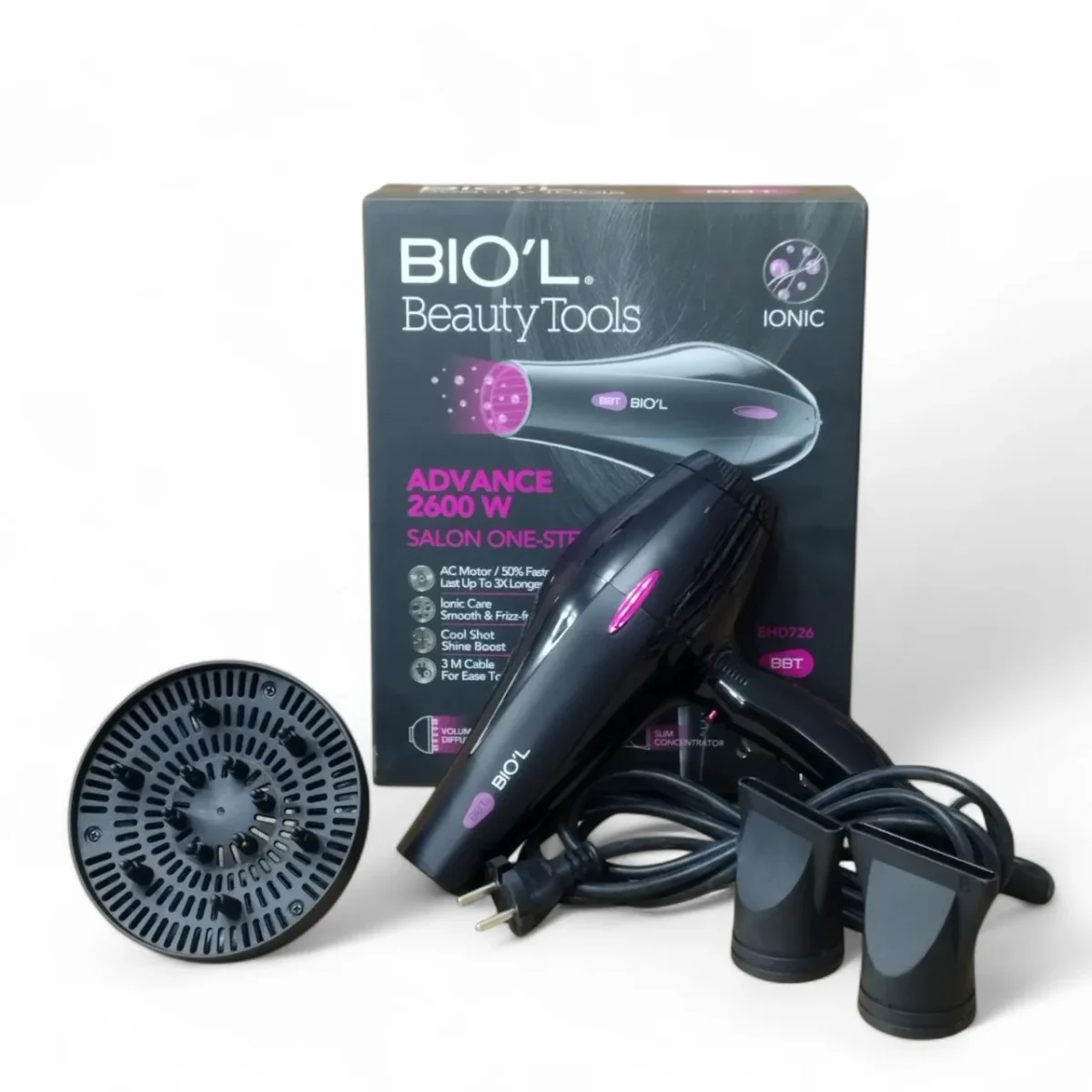 سشوار حرفه ای  2600 وات بیول مدل BHD726 - تصویر 3