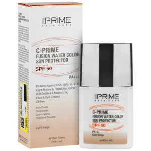 فلوئید ضد آفتاب رنگی فیوژن واتر ویتامین C پرایم SPF50 بژ روشن (40 میلی لیتر)