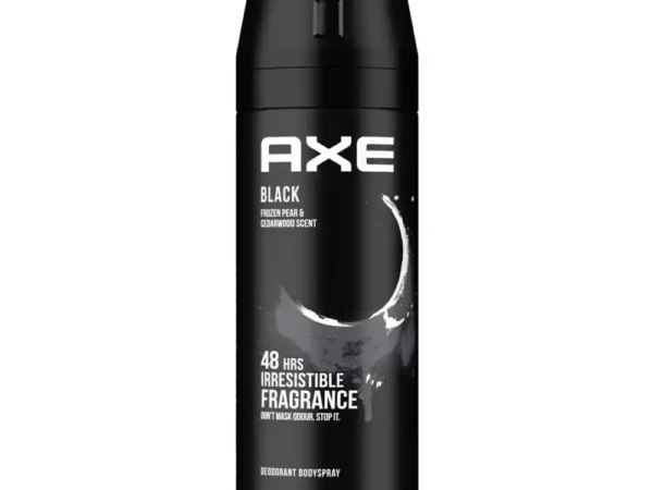 اسپری بدن مردانه اکس Black با رایحه گلابی یخ زده و چوب سدر (150 میلی لیتر)