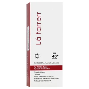 کرم ضدآفتاب مینرال رنگی لافارر SPF40 رنگ طبیعی پوست حساس (40 گرم)