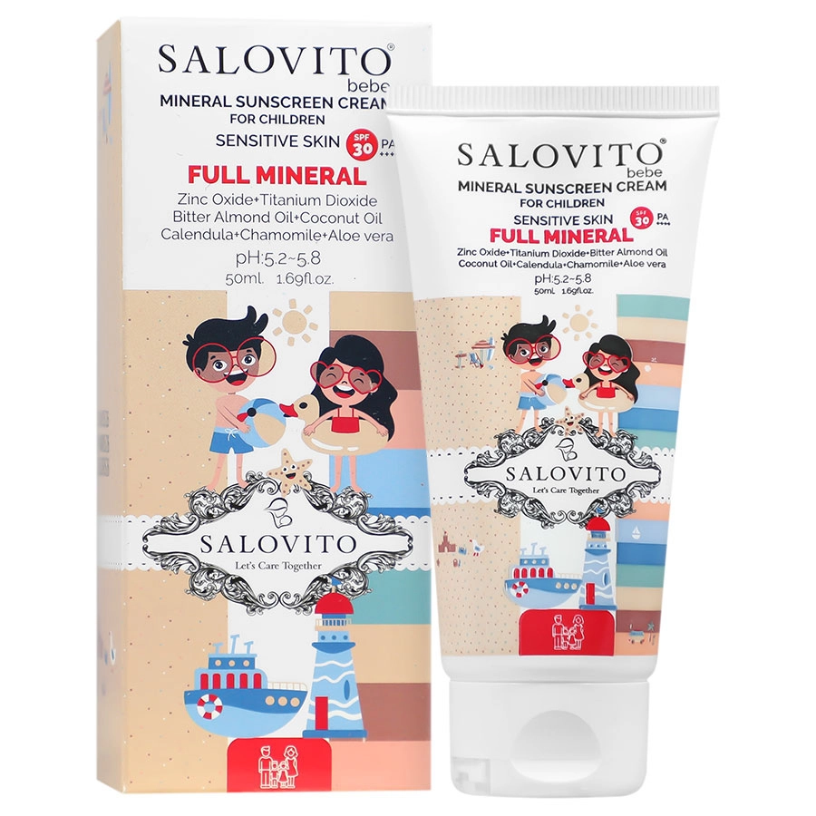 کرم ضد آفتاب مینرال کودک SPF30 سالوویتو (50 میلی لیتر) کرم ضد آفتاب مینرال کودک SPF30 سالوویتو (50 میلی لیتر)