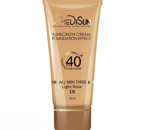 کرم ضد آفتاب کرم پودری SPF40 مدیسان رز روشن (30 میلی لیتر)
