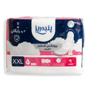 نوار بهداشتی بالدار پرومکس ضخیم لطیف سایز XXL مناسب استفاده شب پنبه ریز (9 عددی)